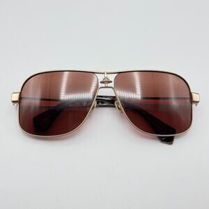 Vivienne Westwood Sunglasses Keith VW5101 410 Matte Gold Aviator Brown Lens 63mm